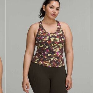 Lululemon cool racerback short tank top nulu soft focus splatter green SM